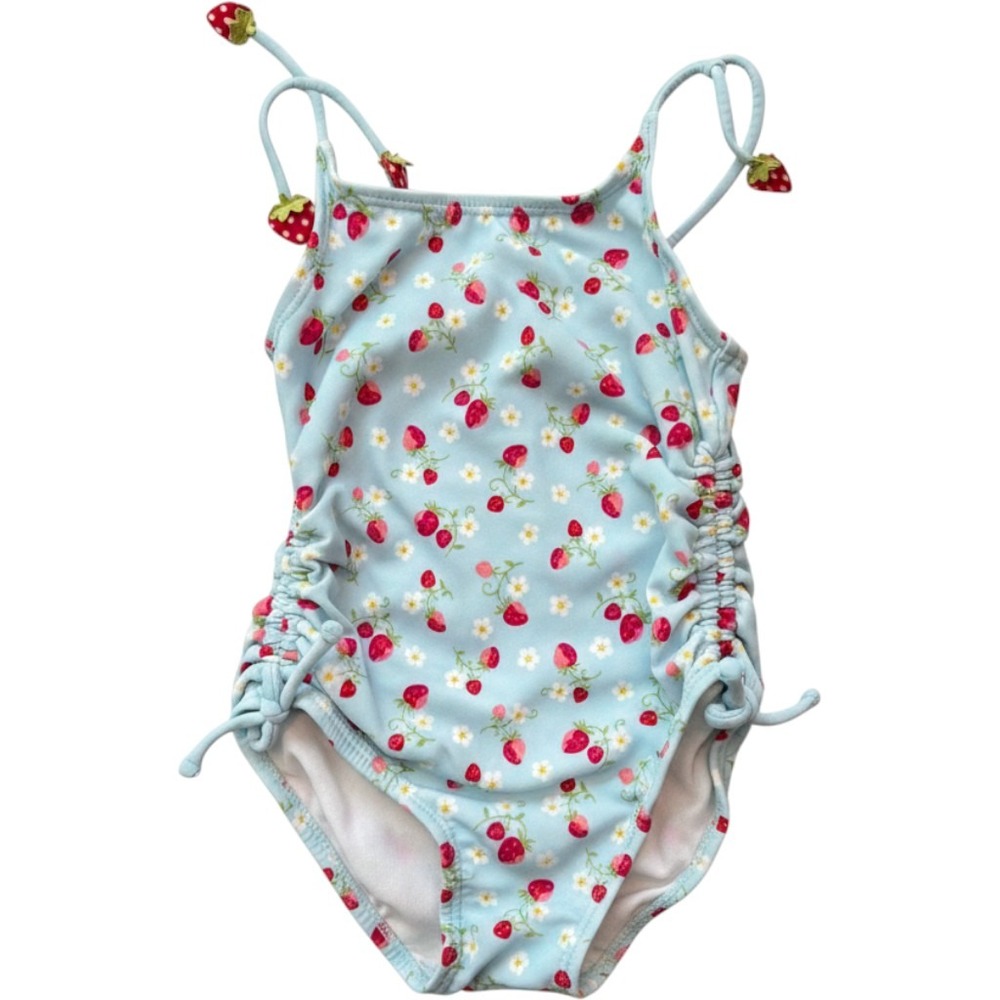 Gymboree Baby Girls Strawberry Print One Piece Swimsuit Blue 6-12 Months 2003